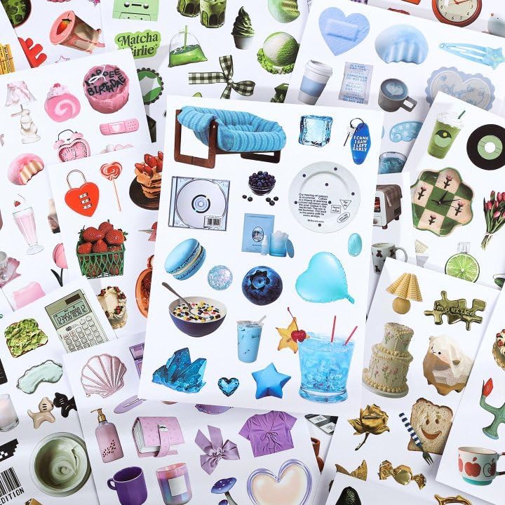 1400Pcs+ Retro Sticker Book for Scrapbook Junk Journal, Color - Image 3