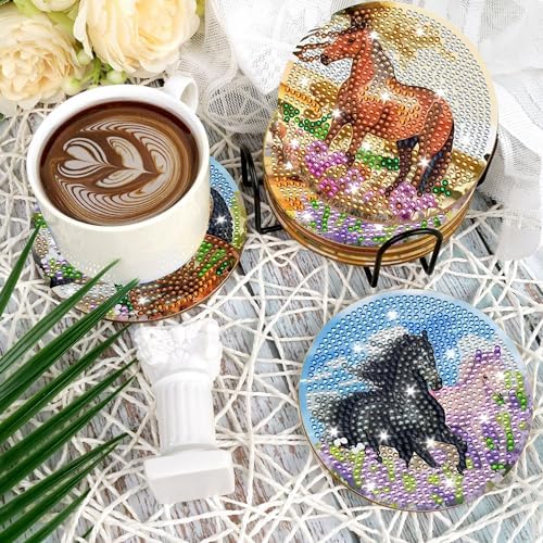 Spring Horse Diamond Art Coasters, Diamond Painting Coaster Kit for Adults - Image 6
