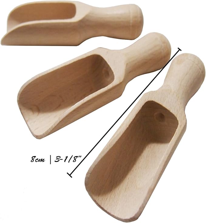 Traditional Wooden Spoons Sets x 3 (length 3" (8cm)) SMALL