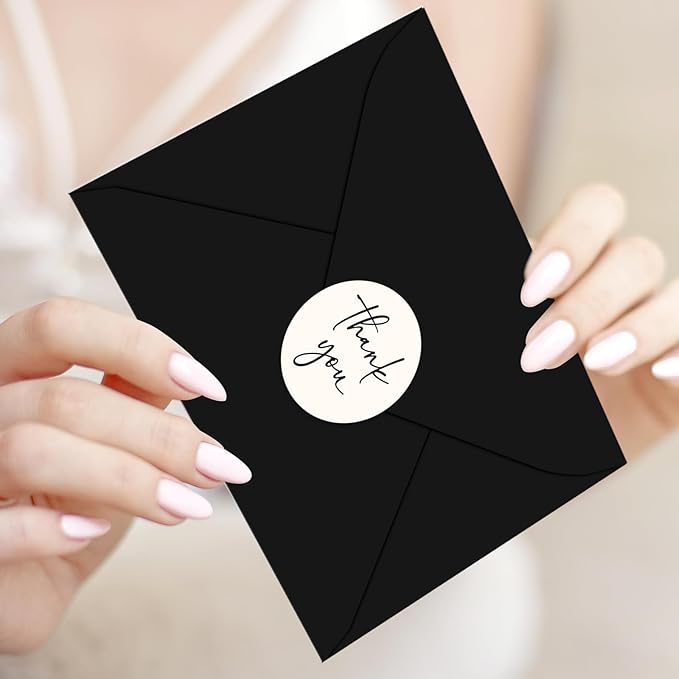 JarThenaAMCS 24 Pack Minimalist Thank You Cards Blank Greeting Cards With Envelopes Stickers Black Leaves Branches Note Card for Wedding Birthday Supplies