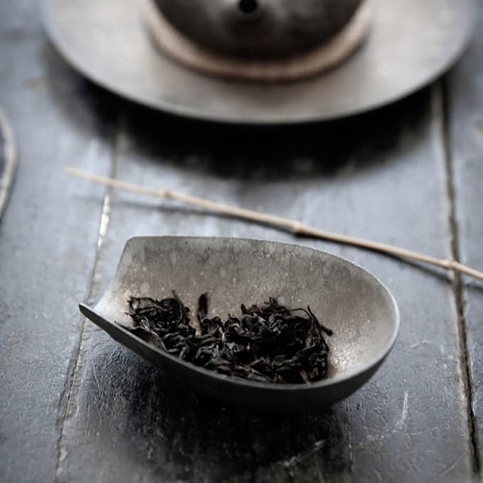 YARDWE Chinese Tea Scoop Porcelain Cha He Tea Vessel Salt Coffee Flour Shovel Loose Leaf Tea Presentation Gongfu Tea Accessory Essential Tools