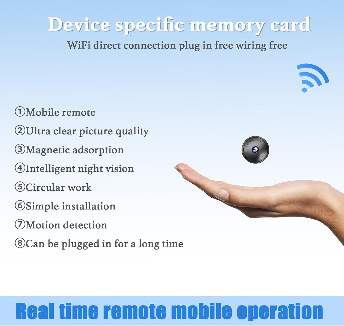 Only 0.9 inch Hidden Camera with Audio/Video Mini Small Spy Cameras Home Indoor Use Night Vision Motion Detection Baby Monitor Wireless Outdoor Nanny espias ocultas WiFi Security Secret (Small mini)
