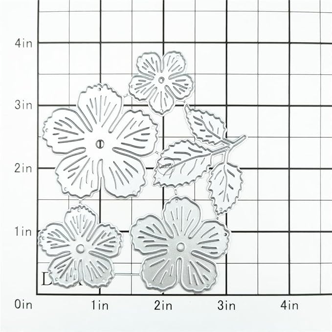 DzIxY Patchwork Peach Blossoms Flowers Leaves Metal Cutting Dies for Card Making Kit Embossing Paper Die Cuts Set Scrapbook Stencils Supplies Machine Templates