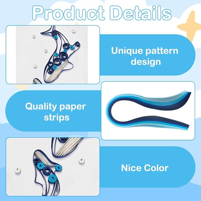 WEBEEDY 20 Sets Paper Quilling Kit for Adults Beginners 5 Styles Sea Animals Quilling Greeting Card Making Kit with Instruction DIY Turtles Dolphins Flamingos Jellyfish Seahorses Cards for Birthday