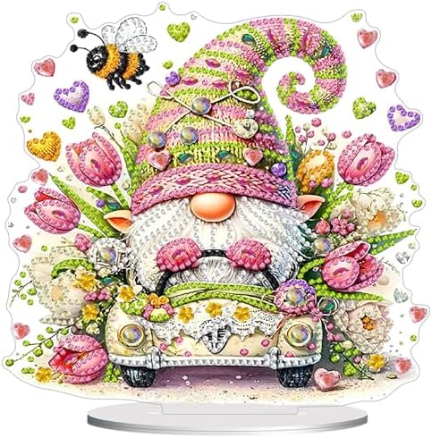 Diamond Painting Kits for Adults Beginners, 5D Full Drill Dwarf Crystal Art Desktop Ornament, DIY Single Sided Home Office Desk Decor, Creative Craft Gift Set with Tools by OFRKE