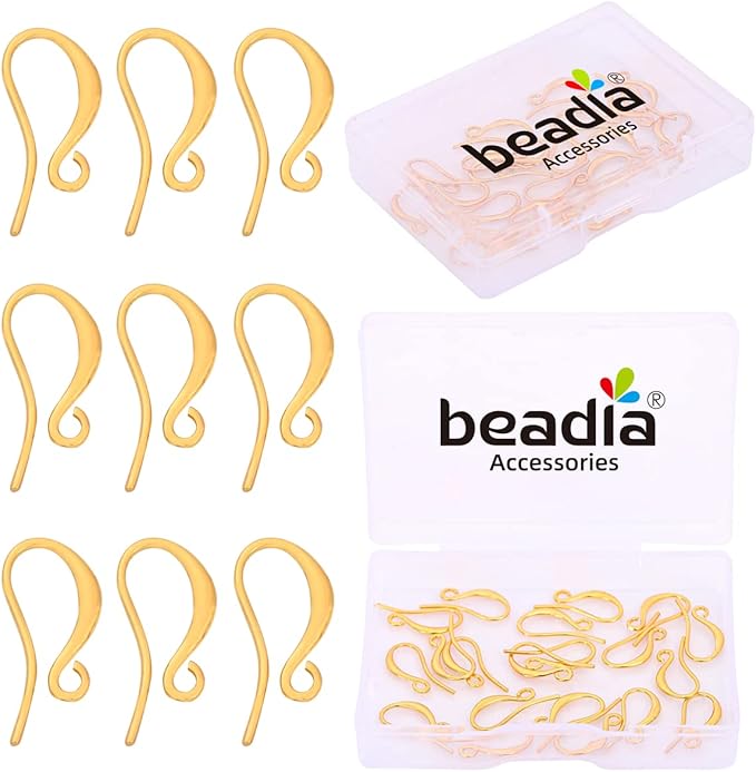 18K Gold Plated Earring Hooks 10x16mm 20pcs for Jewelry Making Findings