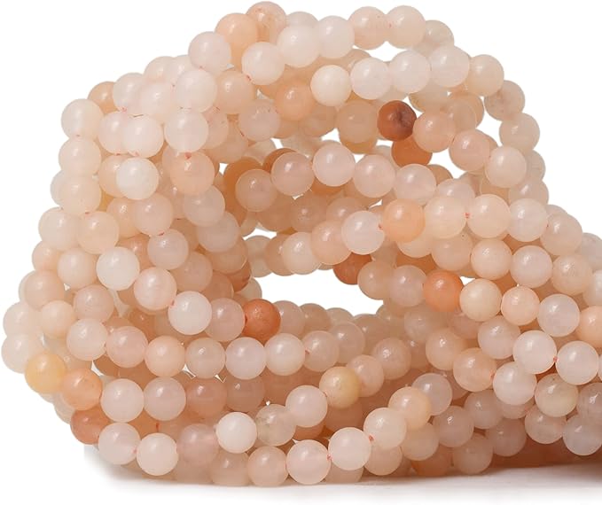 60PCS 6mm Natural Pink Aventurine Gemstone Round Loose Beads Stone Beads for Jewelry Making DIY Findings 1 Strand 15"