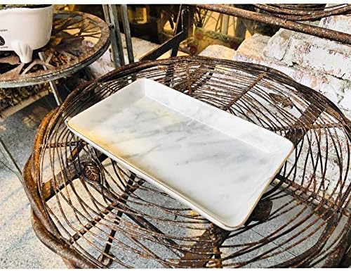 SOCOSY Marble Ceramic Ring Dish Jewelry Dish Ring Holder Jewelry Organizer with Golden Edged Home Decor Wedding Gift (Marble, Large) - Image 3