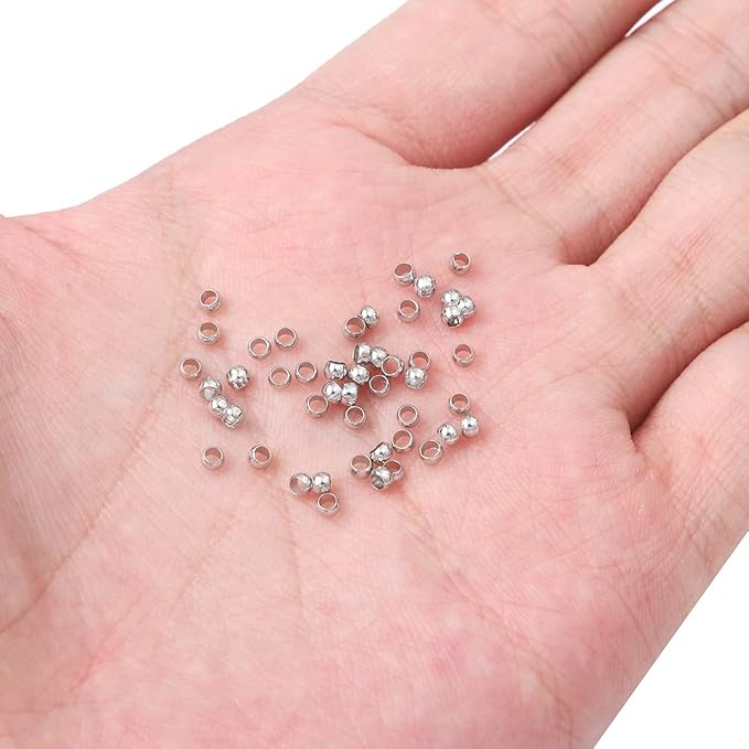 Platinum Plated Crimp Beads Non Tarnish 2.5mm 600pcs for Jewelry Making Findings