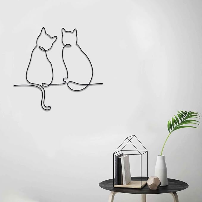 Matani Metal Dog Wall Art | Metal Decor | Minimalist Room & Living Room Wall Decor (Sleeping Labrador, Cats)