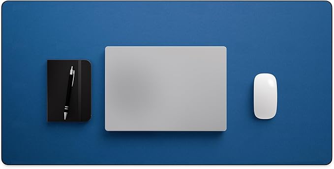 Jotsome Leather Desk Mat, Non-Slip Desk Blotter Pad - Desk Protector for Office, Home, Laptop, and Desktop, Gift for The Holidays or Christmas (Midnight Blue, 34" x 17")
