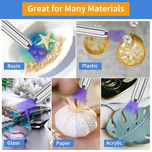 UV Resin Kit with Light, Curing & Bonding in Seconds, 90g/3oz Transparent UV Glue with UV Flashlight for Plastic, Resin, Acrylic, Glass Bonding & Repairing(30g*3)