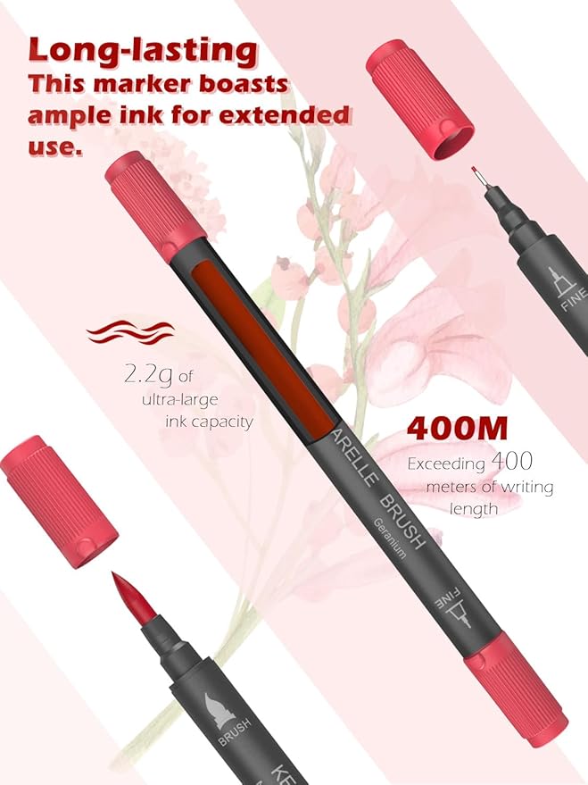 Markers for Adult Coloring Books: 80 Color Dual Tip Fine & Brush Pens - Water-Based Coloring Marker for Adults Drawing Sketching Bullet Journal Writing Lettering No bleeding