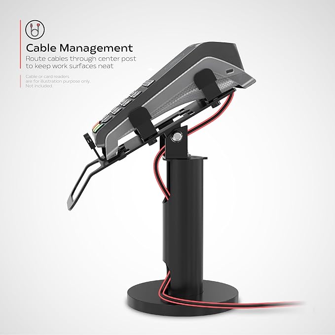 CTA Digital Universal Credit Card Reader Stand - Universal Rotating Card Reader Terminal Stand for Verifone, Ingenico & Pax POS Stations - Bolt Down or Adhesive Anti-Theft Security - Easy Install