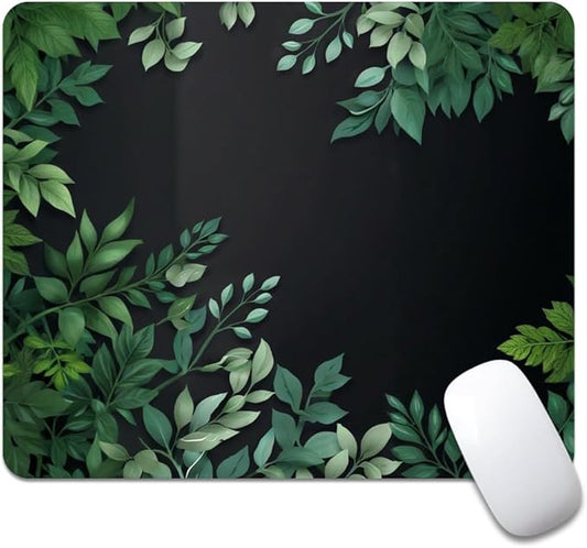 Cute Leaves Pattern Floral Texture Mouse pad, Square Waterproof and Anti Slip Mouse pad for Office laptops