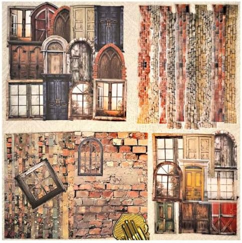 Vilikya 90Pcs Cottagecore Window Frame Stickers for Junk Journal Vintage Cutouts Scrapbook Stickers for Journaling Supplies, PET Stone Sticker & Wall Decoupage Paper for Collage Bujo DIY Craft Planner by VilikyavintageArtandAesthetics