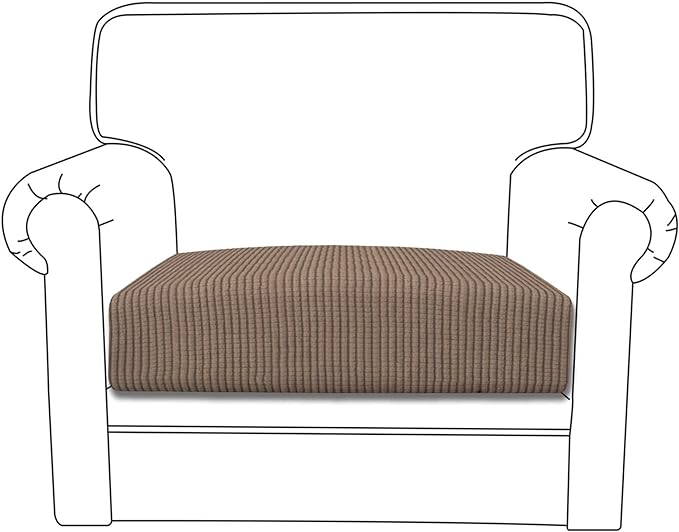 Easy-Going Stretch Cushion Cover Sofa Cushion Furniture Protector Sofa Seat Sofa slipcover Sofa Cover Soft Flexibility with Elastic Bottom(Chair Cushion,Camel)