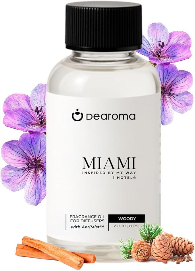 Miami Scent Oil for Diffusers, Inspired by My Way | 1 Hotel, 2 Fl Oz (60ml), Luxury Aroma for Hotel, Home, Office, Spa, Aromatherapy, Made USA, Long Lasting, Kids & Pets Friendly