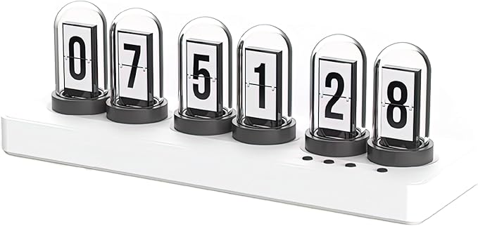 Nixie Tube Clock Glow Tube Clock IPS Color Screen Digital Clock with 6 Sets of Alarm Clocks, 7 Modes, 12 Customized Pictures, Web Control, no app Required (White A)