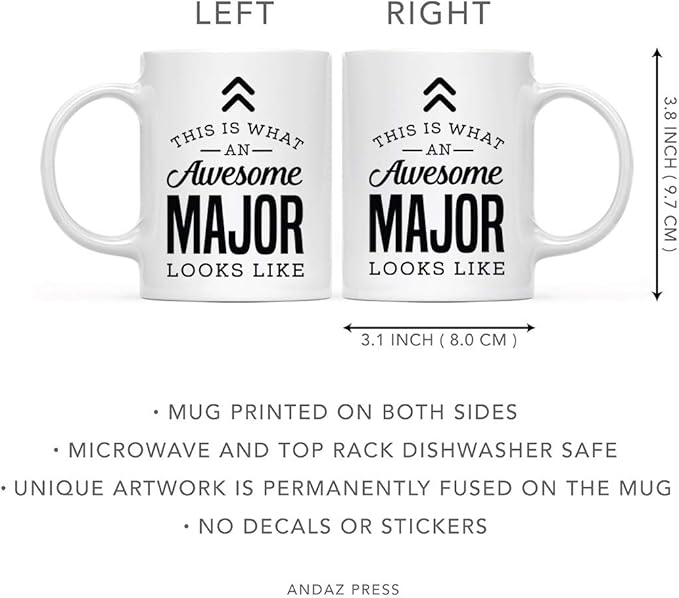 Andaz Press 11oz. Ceramic Coffee Tea Mug Thank You Gift, This is What an Awesome Major Looks Like, 1-Pack, Birthday Christmas Gift Ideas Coworker Him Her, Includes Gift Box