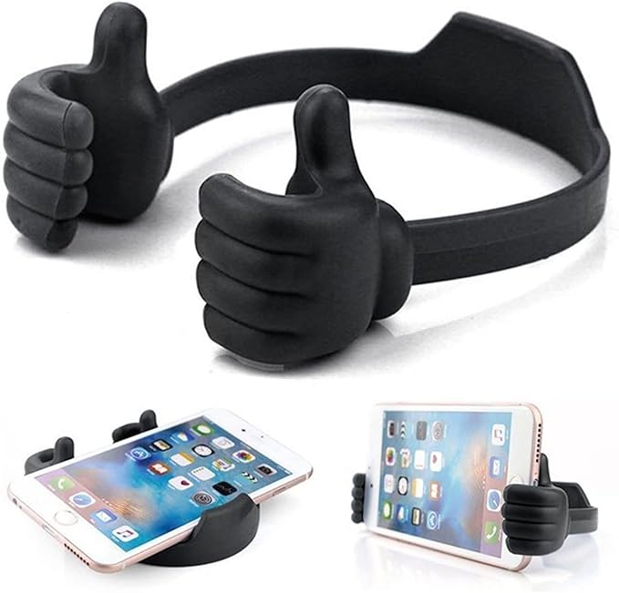 Thumbs Up Cell Phone Holder for Desk for Christmas,Universal Flexible Cell Phone Stand for Tablet Holder, Cellphone Holder Smartphone Stand Holder for iPhone iPad Samsung and More (Black)