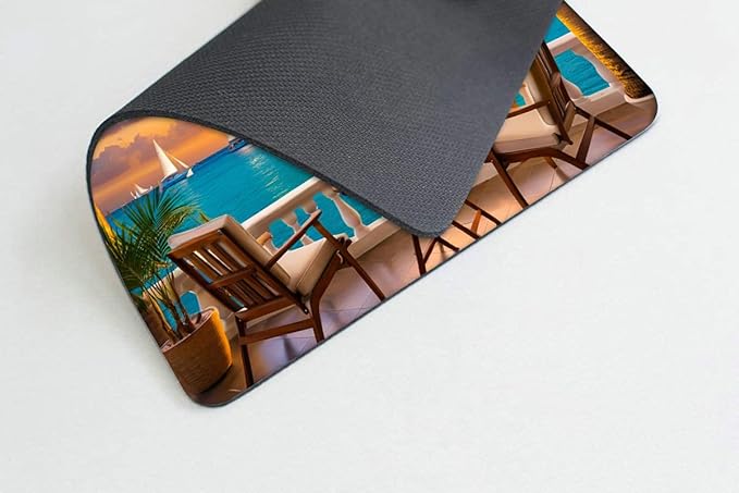 Square Mouse Pad Ocean Sunset,Gaming Mouse Pads for Desk,Soft Computer Waterproof Non-Slip Mouse Mat