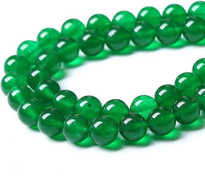 4mm 90pcs Natural Chinese Green Jade Beads Chalcedony Round Loose Gemstone Crystal Energy Healing Power Stone Beads for Jewelry Making DIY Bracelet (4mm, Chinese Green Jade)