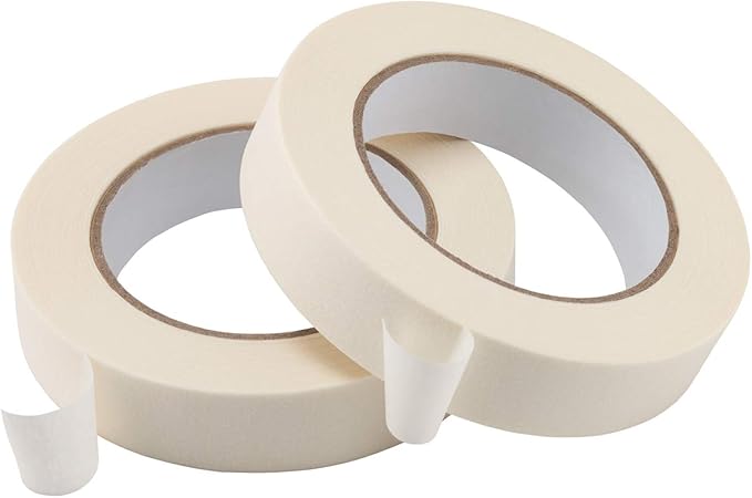 Lichamp Masking Tape 1 inch, 10 Pack General Purpose Masking Tape Bulk Multipack for Basic Use, 1 inch x 55 Yards x 10 Rolls (550 Total Yards)