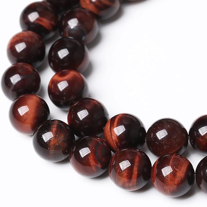 60PCS 6mm Natural Red Tiger Eye Stone Beads Gemstone Round Loose Spacer Stone Beads for Jewelry Making DIY Bracelet Necklace 15 Inch (6mm, Red Tiger Eye Stone)