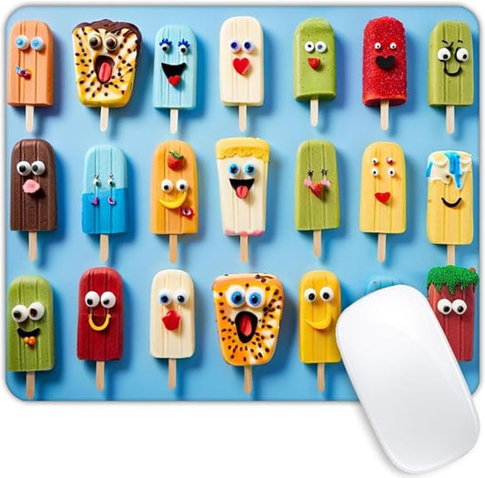 Square Mouse Pad Monster Ice Cream,Gaming Mouse Pads for Desk,Soft Computer Waterproof Non-Slip Mouse Mat