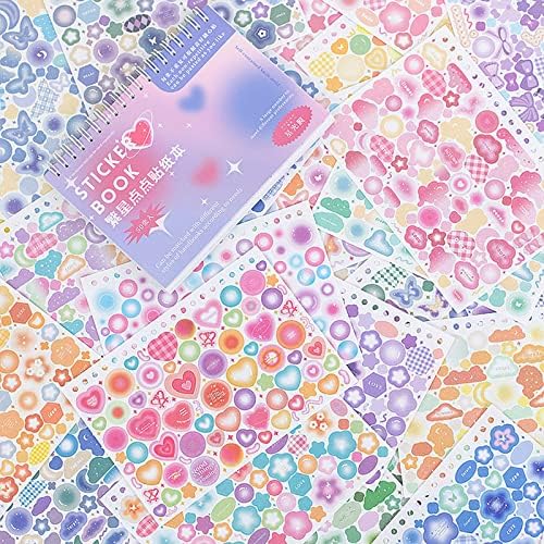 Doraking Colorful Sticker Book, 50 Sheets Shiny Love Bubble Heart Butterfly Ribbon Cute Stickers for Junk Journal Arts Craft Greeting Cards Scrapbook Supplies Home Decoration, DIY Deco Stickers (A) by wearecuuuuute