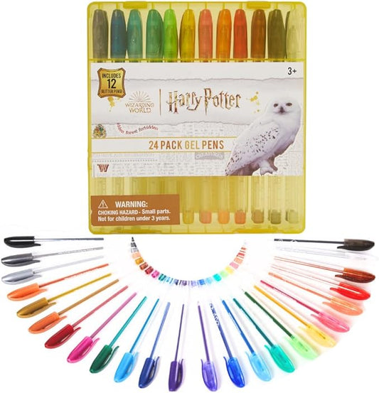 Innovative Designs Harry Potter Wizarding World Gel Pens Set for Kids, 24 Pack with Glitter Gel Pens, Cute Pens for Girls and Boys