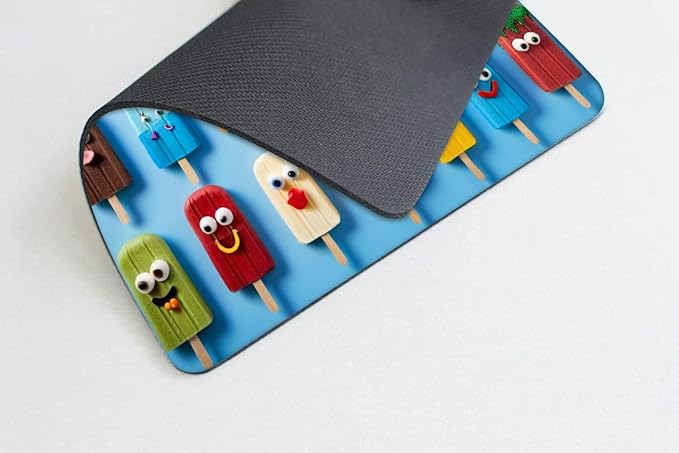 Square Mouse Pad Monster Ice Cream,Gaming Mouse Pads for Desk,Soft Computer Waterproof Non-Slip Mouse Mat