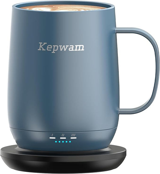 Self Heating Coffee Mug T2, 16oz Smart Heated Coffee Mug, 150 Min Battery Life - Hot up to 149℉ Temperature Control Coffee Mug Warmer, Gifts for Dad Mom (No APP)