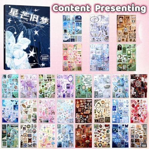 990Pcs Japanese Sticker Book for Journaling Adult, Cute Scrapbook Stickers - Image 4