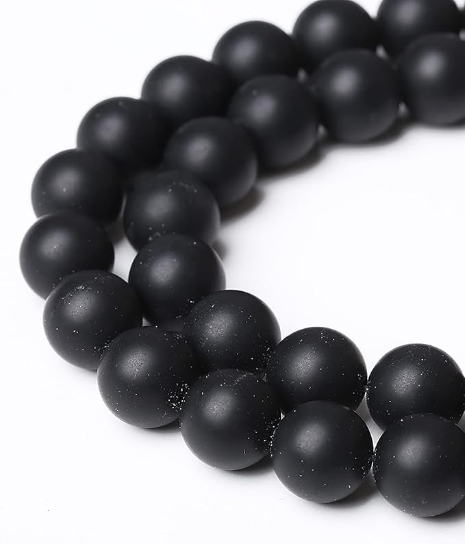 180pcs 4mm Matte Natural Black Agate Onyx Beads Round Loose Beads for Jewelry Making DIY Bracelets 2 Strand 2"