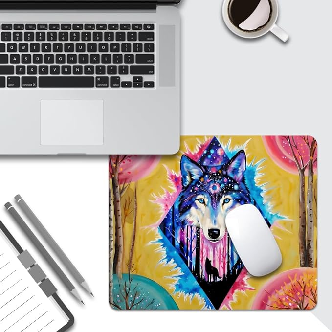 Blue Wolf Texture Mouse pad, Square Waterproof and Anti Slip Mouse pad for Office laptops