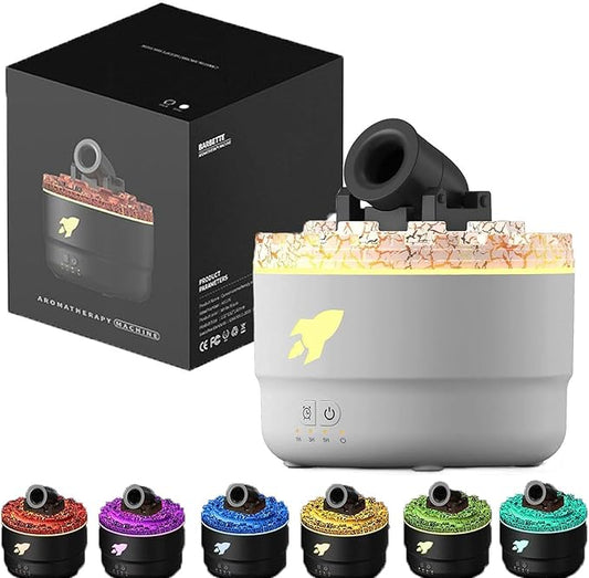 Cannon Blast Aroma Humidifier, Cannon Blast Turret Humidifier Silent Diffuser with Colorful LED Lights, Waterless Auto Shut, Vapor Aromatherapy Humidifier for Home Office Bedroom (White)
