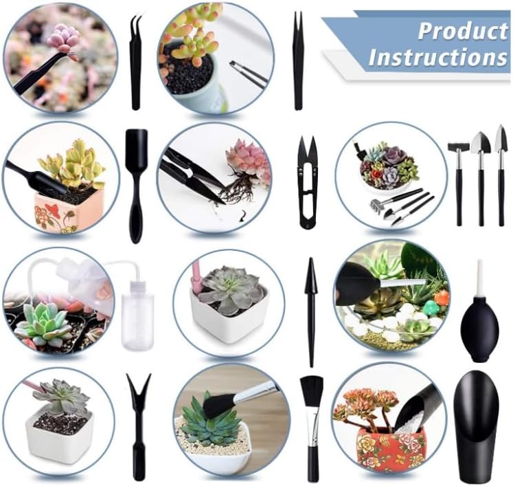 17-Piece Succulent Plant Care Tool Set, 26" and 39.4" Plant Transplanting Mats, Indoor Transplanting Supplies, Including Pot Transplantingg Mat, Mini Gardening Tool Set for Plant Care - Image 4