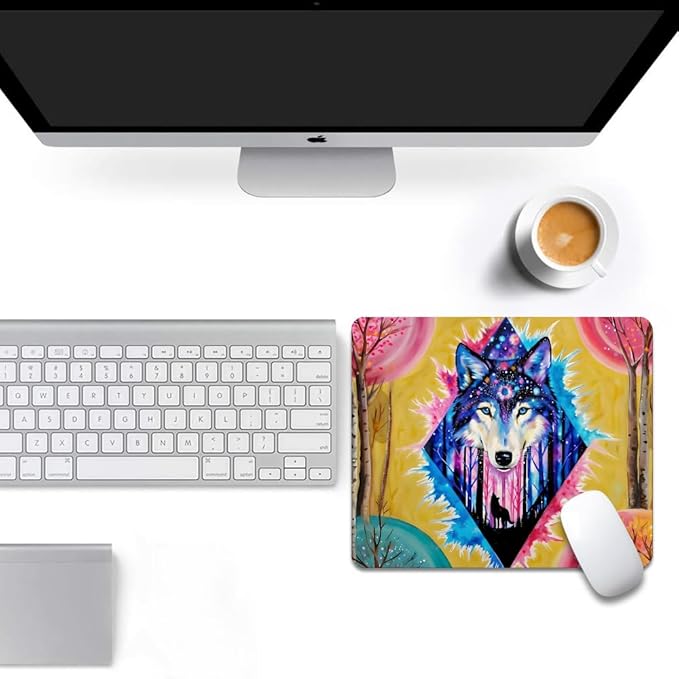 Blue Wolf Texture Mouse pad, Square Waterproof and Anti Slip Mouse pad for Office laptops