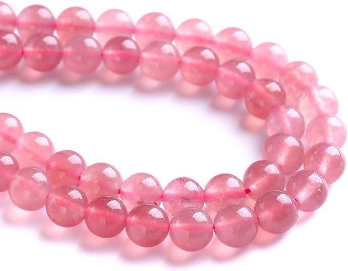 6MM 60PCS Natural Strawberry Quartz Crystal Jade Spacer Loose Beads for Jewelry Making DIY Bracelet Necklace