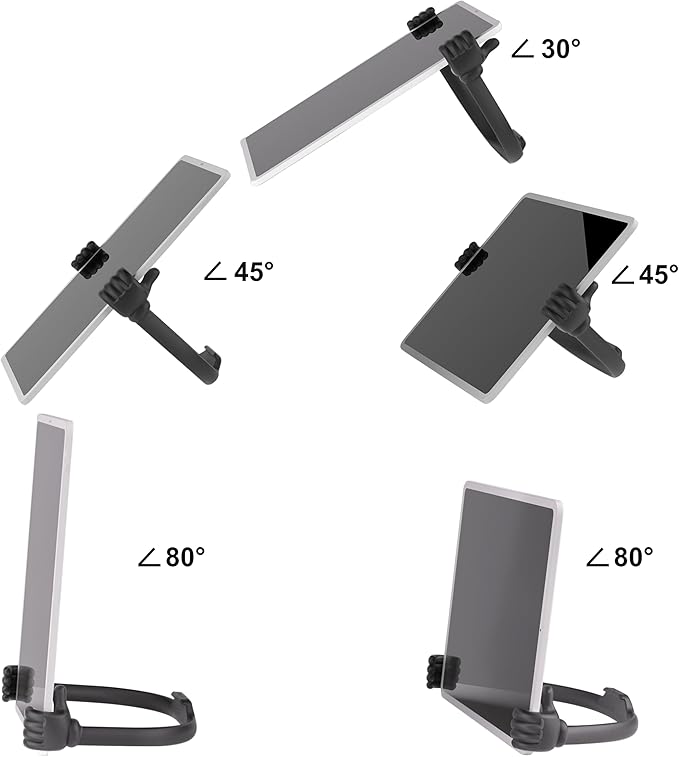 Honsky Adjustable Tablet Stand, Portable Phone Holder for Desk Bed - Multi-Angle Drawing Stand Compatible with All Tablets (Black)