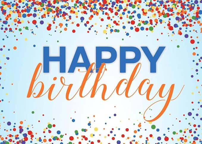 CEO Cards - Birthday Greeting Cards (Colorful Confetti), 5x7 Inches, 25 Cards & 26 White Envelopes (B1701)