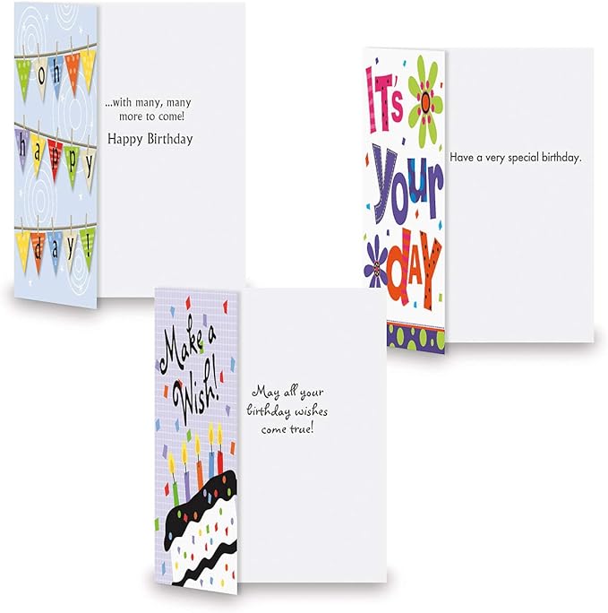 Current Mega Birthday Greeting Card Variety Value Pack – Set of 36 (18 Designs), Large 5 x 7 inches, Envelopes Included
