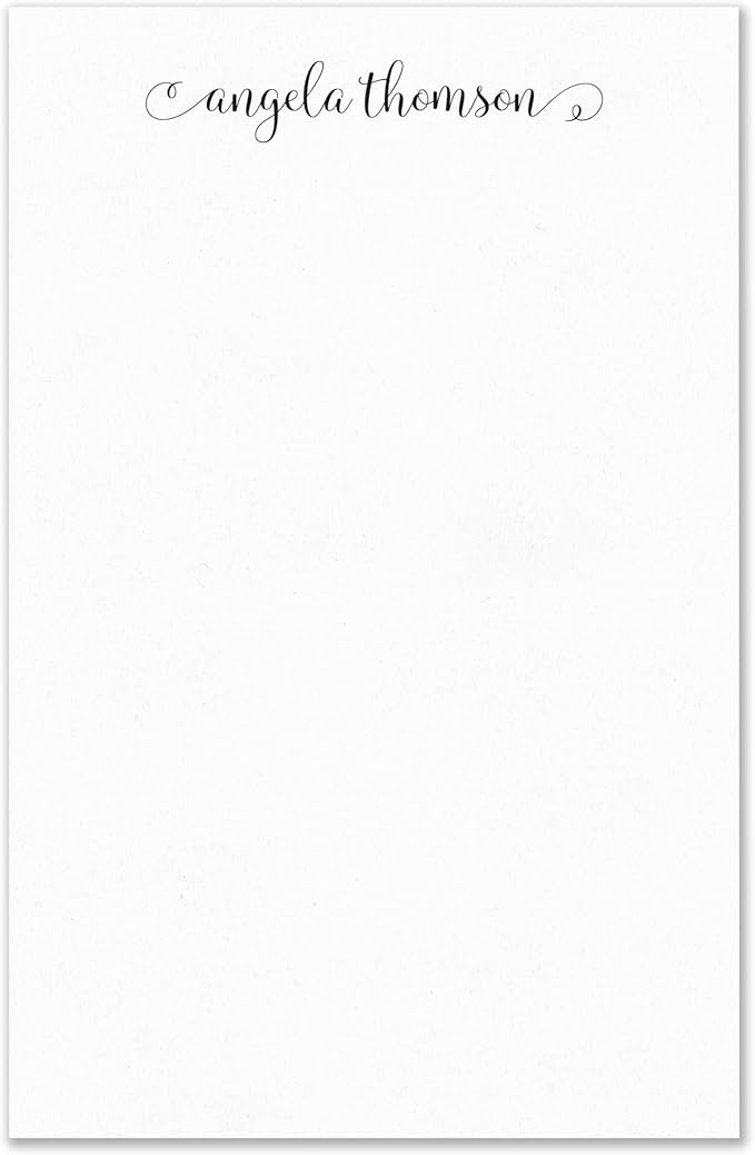 Personalized Notepad Stationery with Name in Lowercase Font, Available in 4 Sizes, Lined or Unlined in Choice of Colors, Note Pad Memo To Do List Pad (Font Style #2)