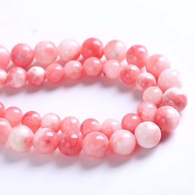 12MM 32PCS Pink Persian Jade Spacer Loose Beads for Jewelry Making DIY Bracelet Necklace