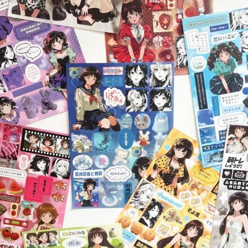 Japanese Sticker Book for Scrapbooking Supplies,Manga Girls Stickers - Image 6