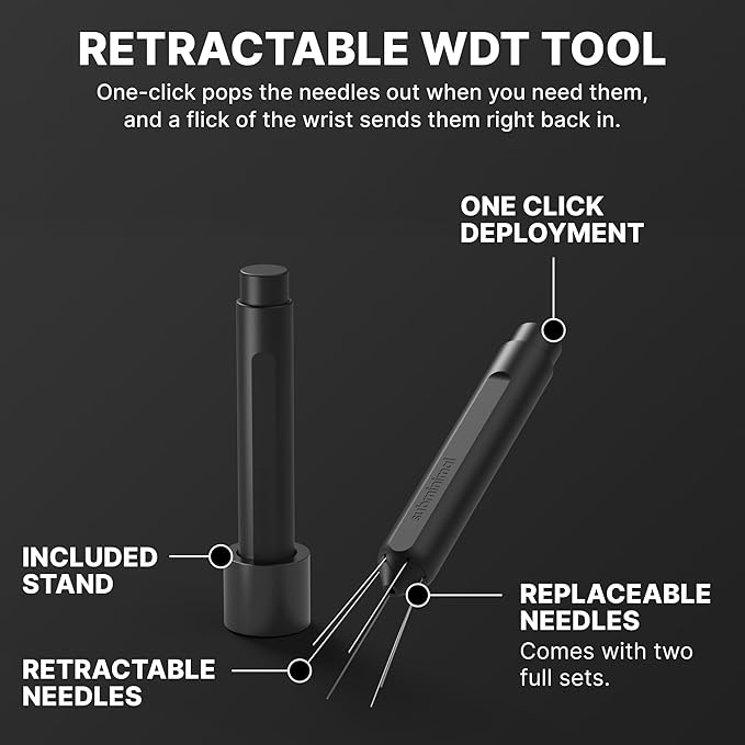 Subminimal Flick WDT Espresso Distribution Tool - Stirrer Tool For Barista-Grade Precision Brewing - Tamper w/Retractable Needles - Coffee & Espresso Machine Parts & Accessories - Coffee Lover Gifts
