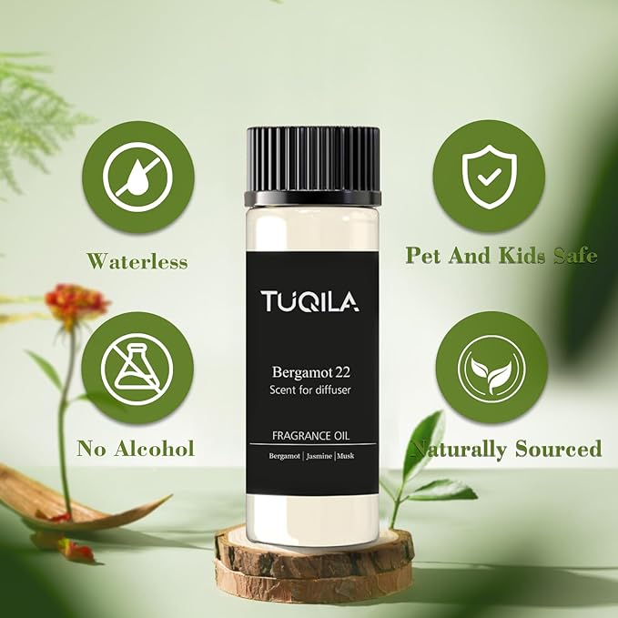 Hotel Bergamot Essential Oil 20ML Sampler Waterless Scent Oil for Cold Air Diffusers, Luxury Aroma Fragrance Oils for Home, Spa&Office-Long Lasting Aromatic Oils