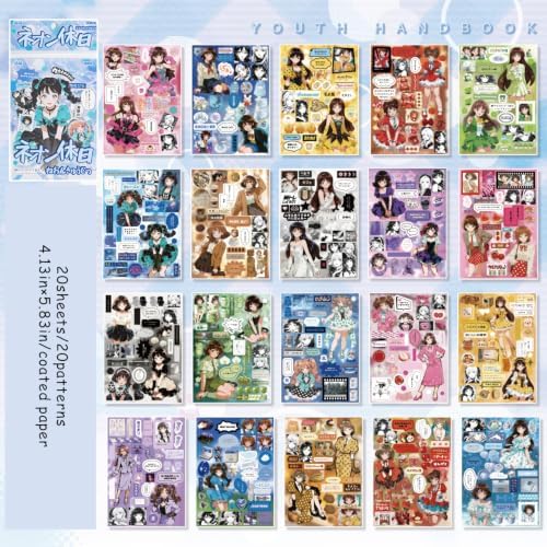 Japanese Sticker Book for Scrapbooking Supplies,Manga Girls Stickers - Image 2